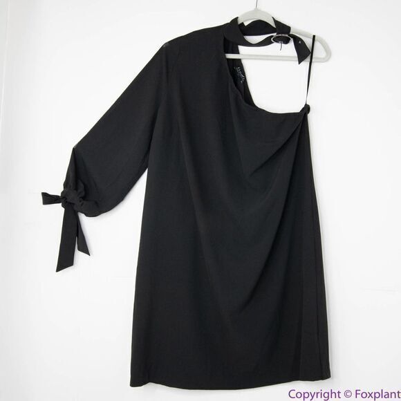 NEW Eloquii Black One Shoulder Dress with Buckle Detail, 18‎ - Picture 4 of 16